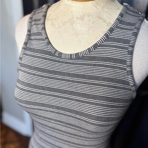 Marine Layer Lexi Rib Daytime Midi Dress in Black & White Stripe Size Sm… - Picture 14 of 16